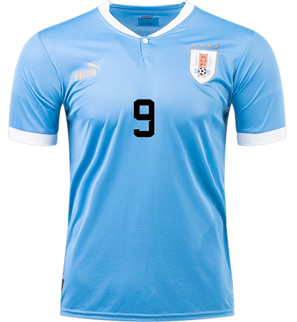 zo Viskeus een vuurtje stoken Luis Suárez Uruguay 22/23 Home Jersey - SoccerArmor -