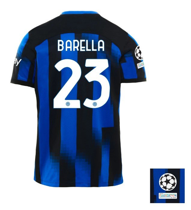 Barella Inter Milan 23/24 UCL Home Jersey SoccerArmor