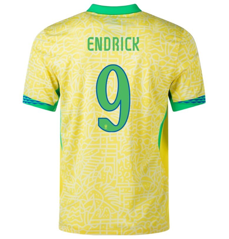 Endrick Brazil 2425 Authentic Home Jersey2