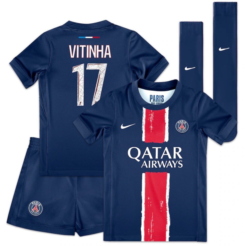 PSG 24-25 4th kit ヴィティーニャ Vitinha PSG 24/25 Fourth Kids Kit - SoccerArmor -