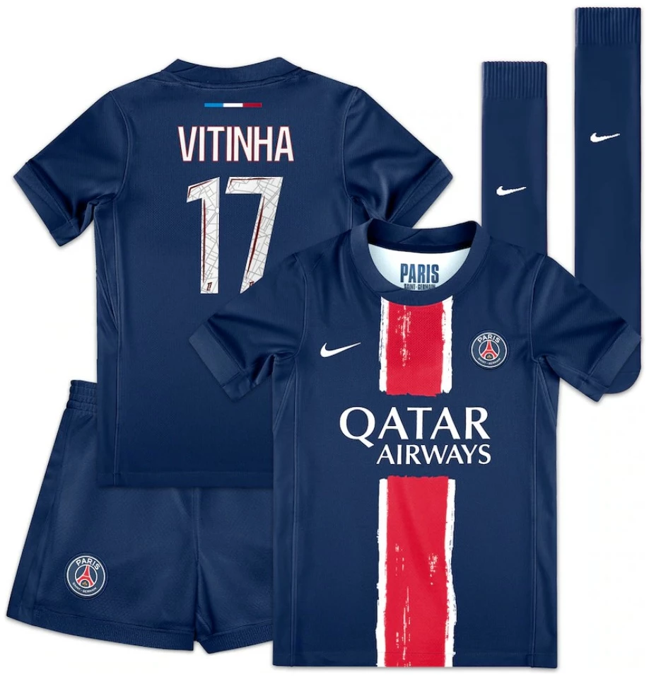 パリ・サンジェルマン VITINHA 17 ジャージ 24/25 Vitinha PSG 24/25 Home Kids Kit - SoccerArmor -