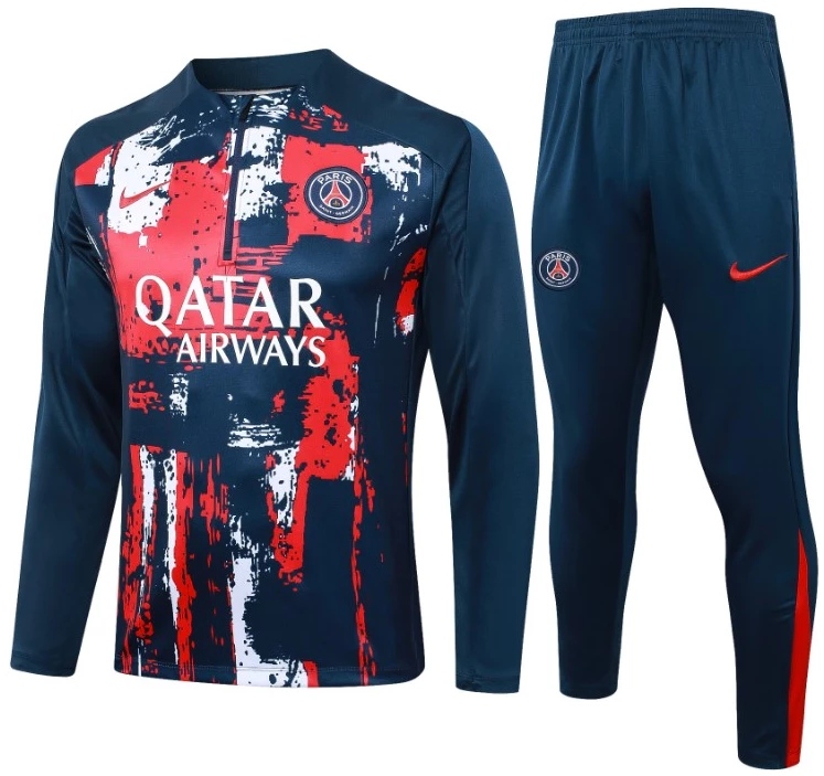PSG 24/25 Half-Zip Tracksuit (Dark Blue) - SoccerArmor -
