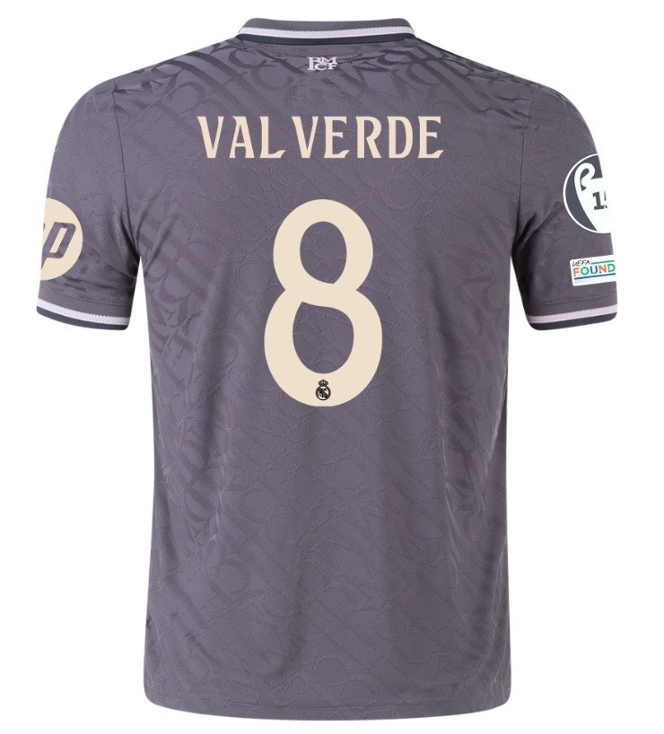 新品レアル・マドリード VALVERDE #8 2XL 24/25 Valverde Real Madrid 24/25 UCL Authentic Third Jersey