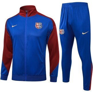 Barcelona 24/25 Black/Blue Half-Zip Tracksuit - SoccerArmor -