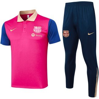 Barcelona 24/25 Training Polo Set (Pink/Blue)