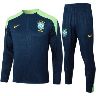 Brazil 24/25 Half-Zip Tracksuit (Navy/Green)