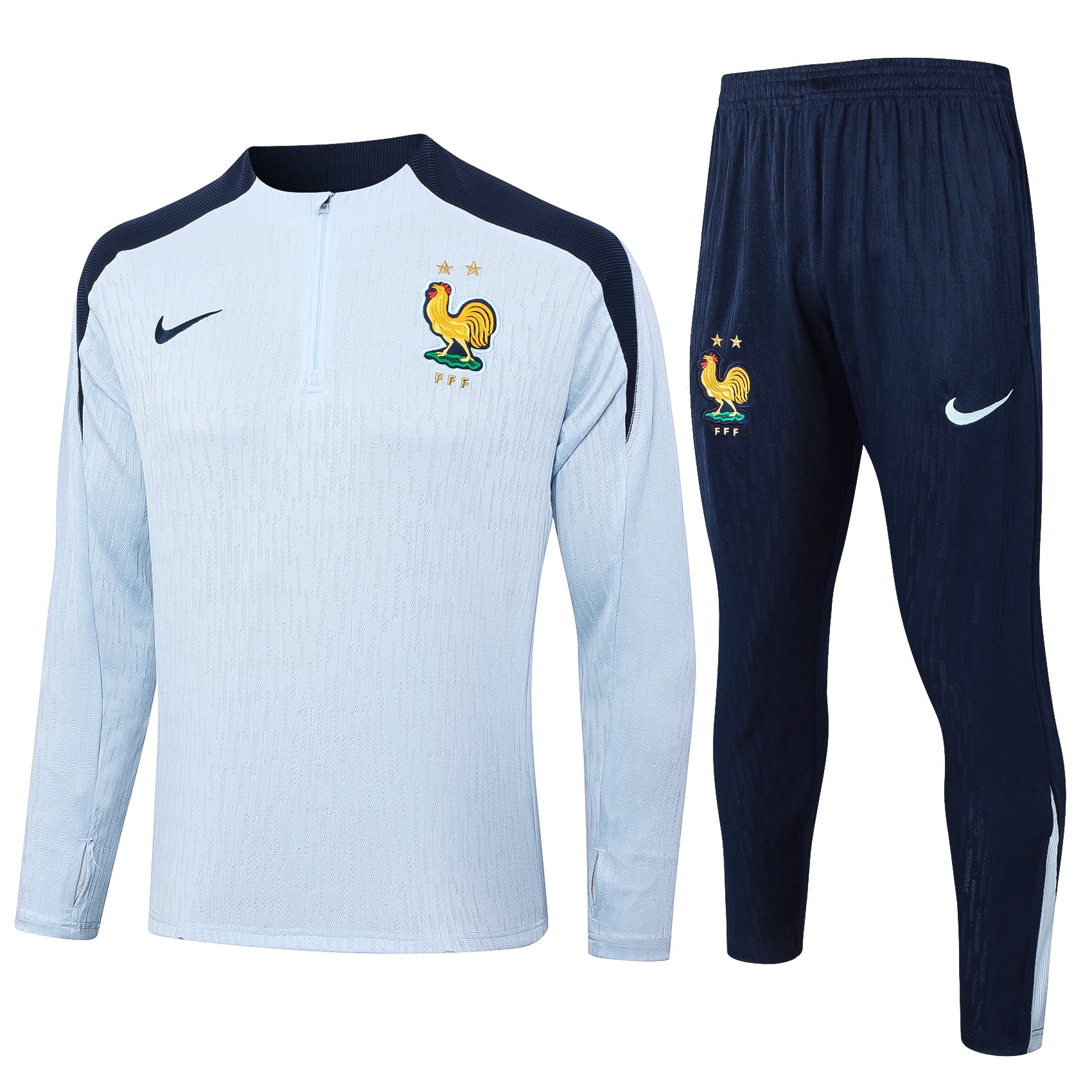 France 2425 Half-Zip Training Tracksuit (Light BlueNavy)