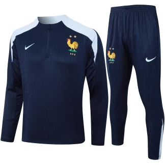 France 24/25 Half-Zip Training Tracksuit (Navy/Light Blue)