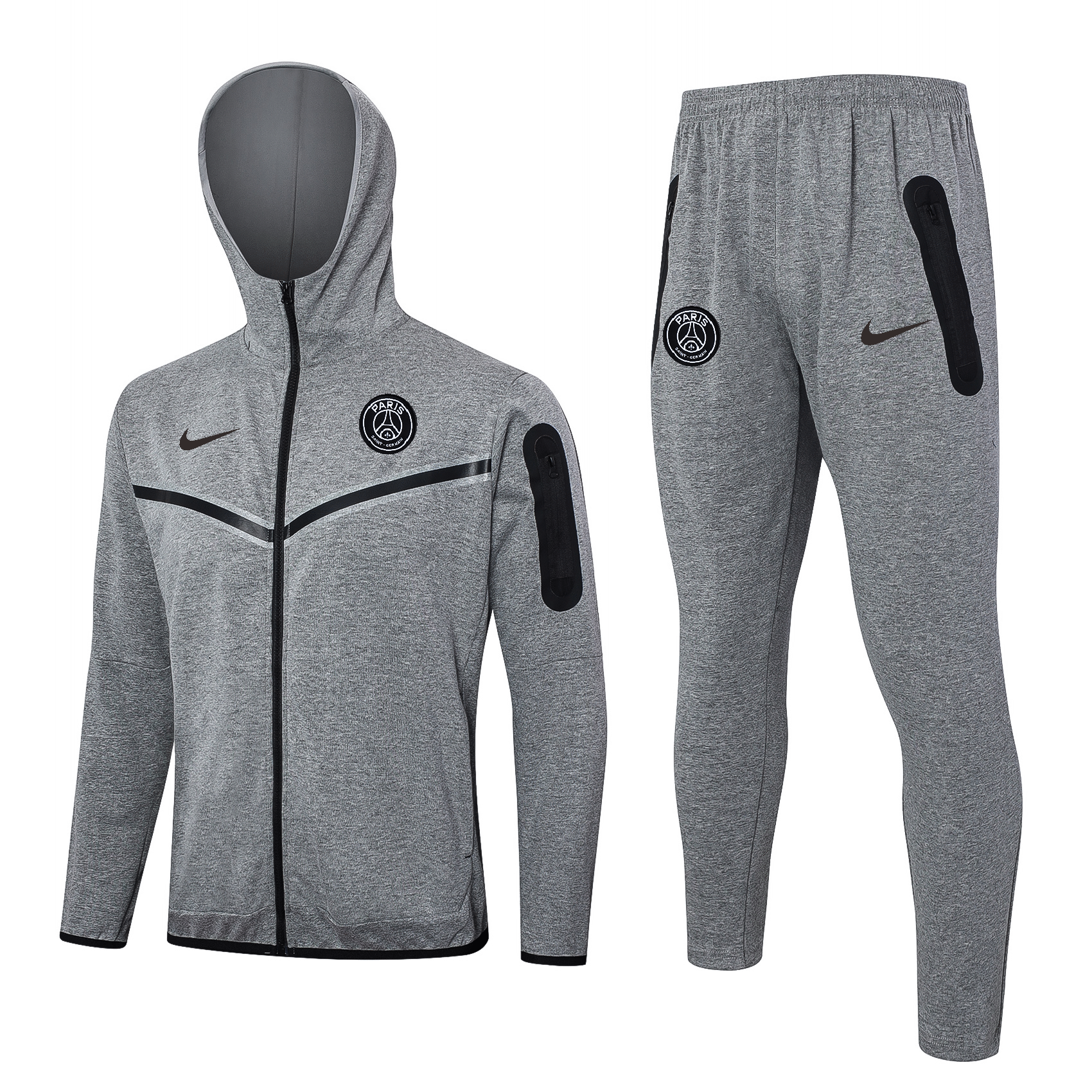 PSG 2425 Elite Performance Hooded Tracksuit (Heather Grey)