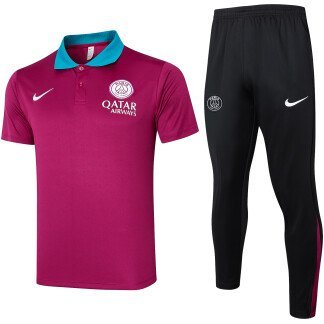 PSG 24/25 Training Polo Set (Burgundy/Black)