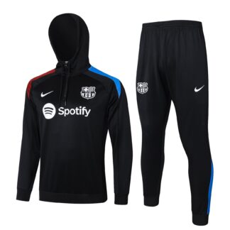 Barcelona 24/25 Hooded Half-Zip Tracksuit – Black