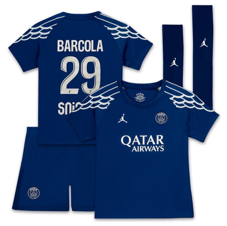 Barcola PSG 24/25 Fourth Kids Kit - SoccerArmor -