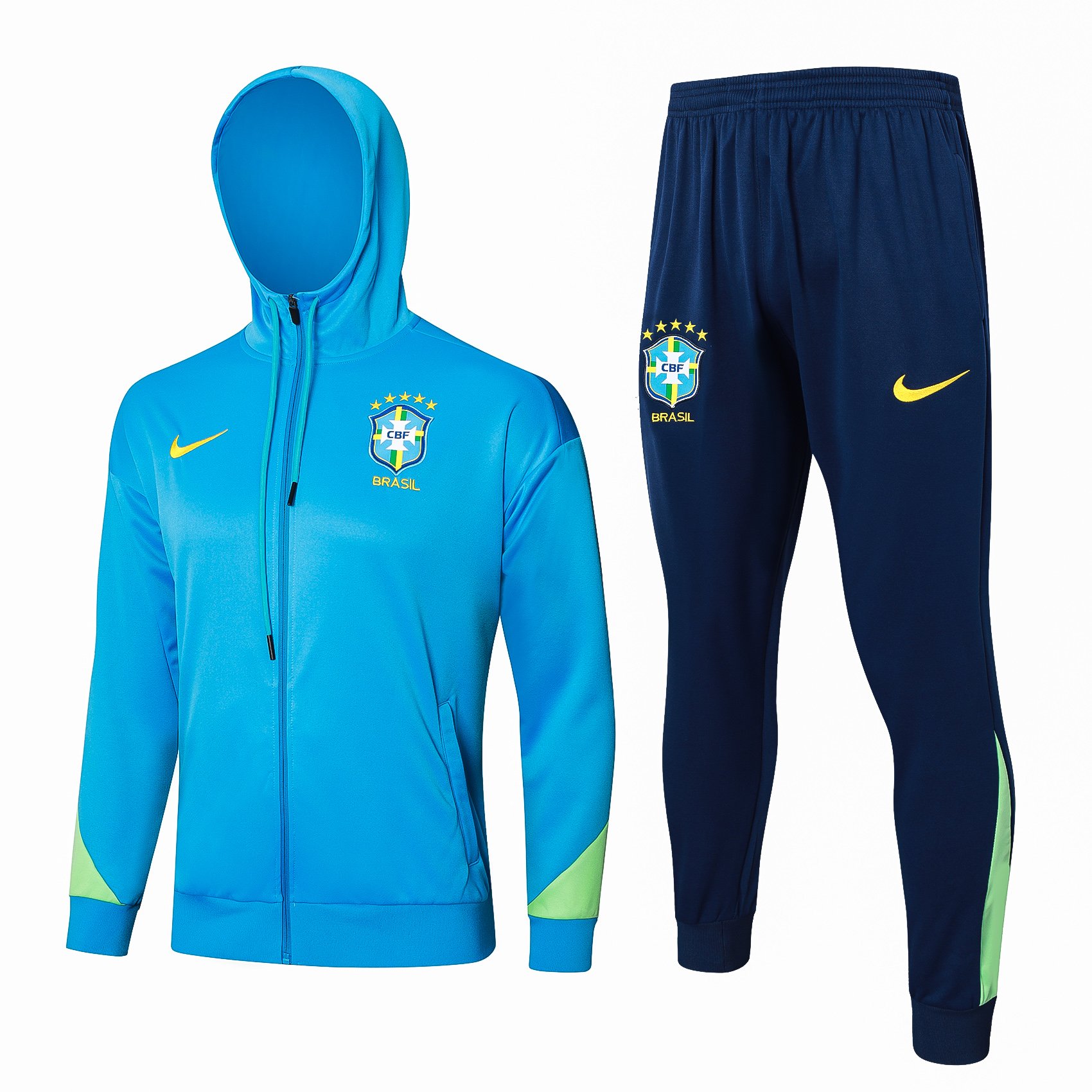 Brazil 2425 Hooded Half-Zip Tracksuit – Light Blue