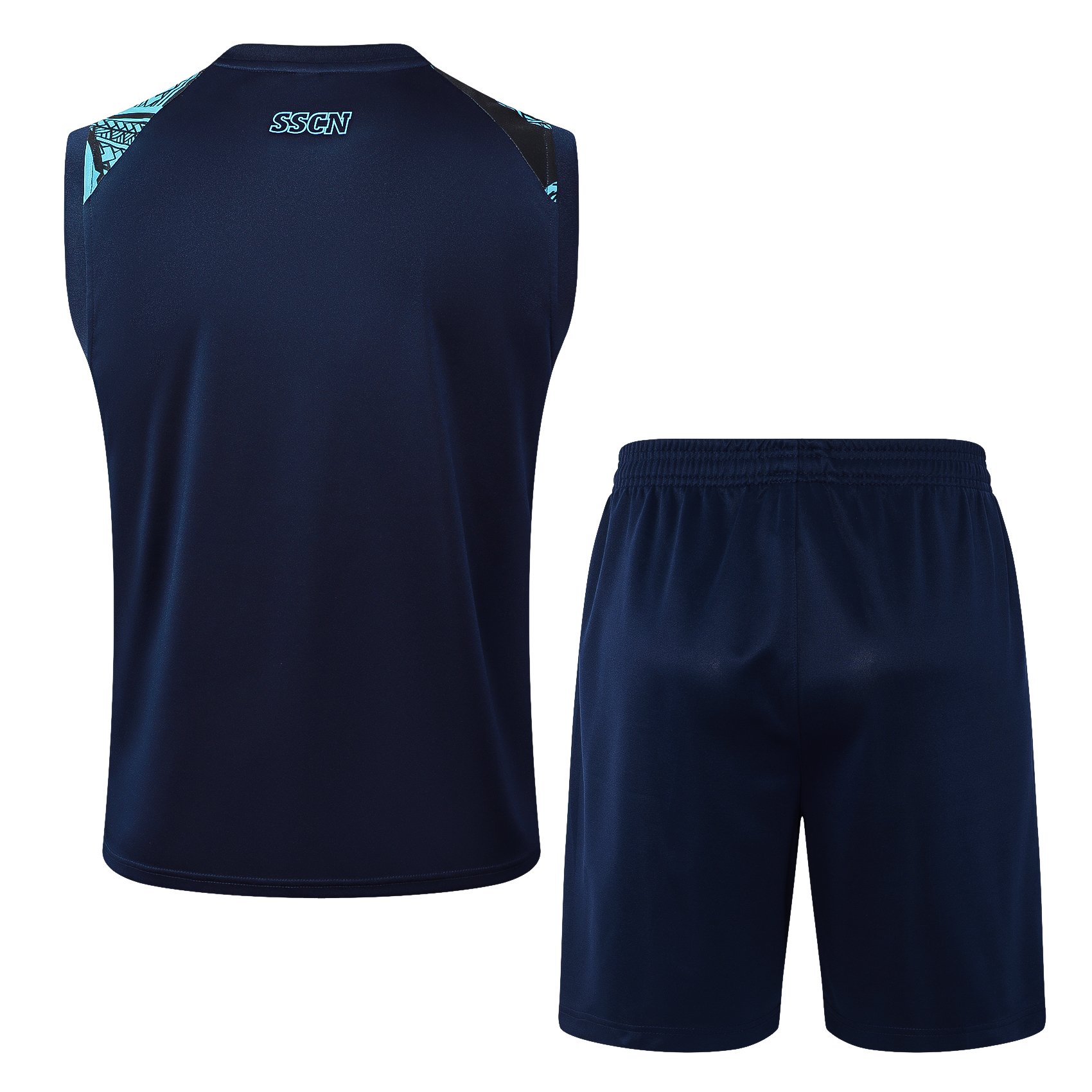 SSC Napoli 24/25 Sleeveless Training Set – Dark Blue - SoccerArmor -