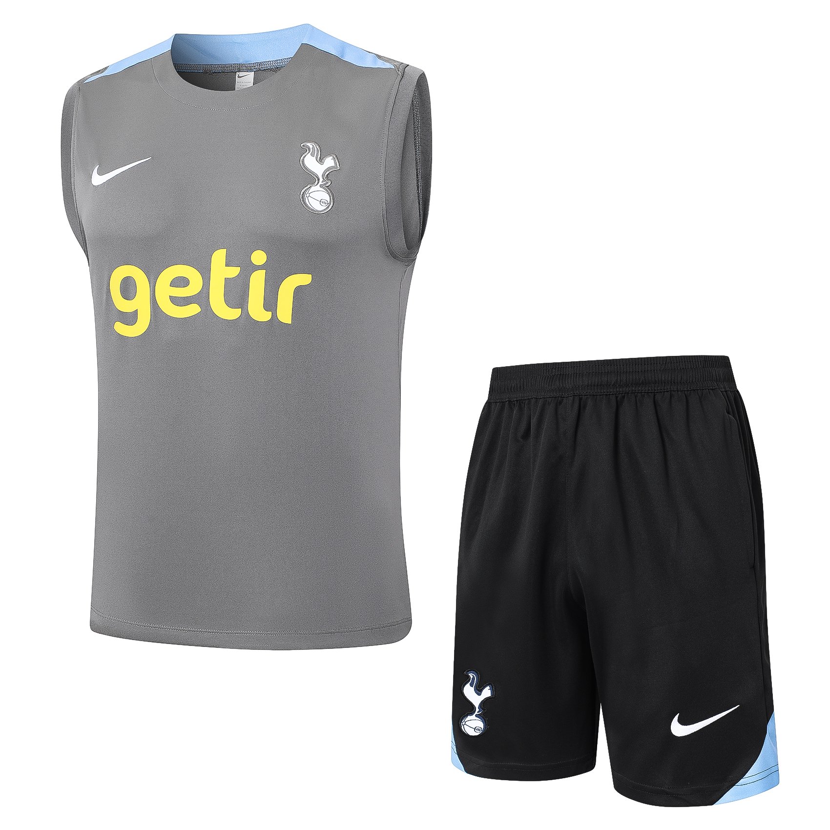 Tottenham 2425 Sleeveless Training Set – Dark GrayBlack