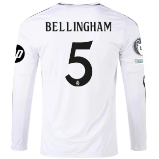 Bellingham Real Madrid 24/25 UCL Home Long Sleeve Jersey