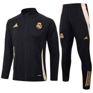 Real Madrid 24/25 Black/Gold Tracksuit (Kids Sizing)