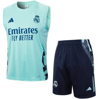 Real Madrid 24/25 Sleeveless Training Set (Aqua/Navy Blue)