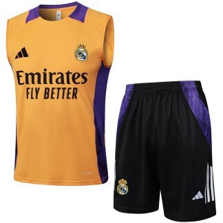 Real Madrid 24/25 Sleeveless Training Set (Orange/Purple)