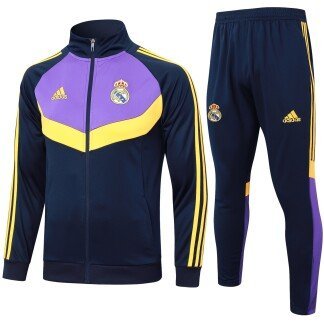 Real Madrid 24/25 Tracksuit (Navy Blue/Purple/Yellow)