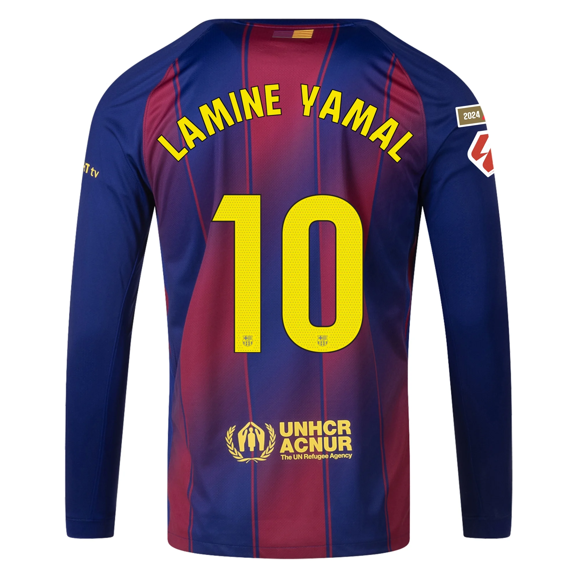Lamine Yamal Barcelona 25/26 Home Long Sleeve Jersey - SoccerArmor -