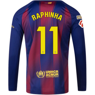 Raphinha Barcelona 25/26 Home Long Sleeve Jersey