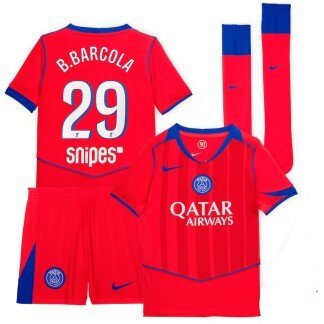 B.Barcola PSG 25/26 Third Kids Kit