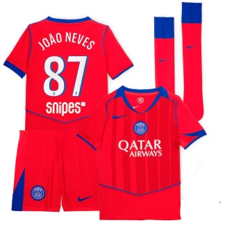João Neves PSG 25/26 Third Kids Kit