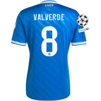 Valverde Real Madrid 25/26 UCL Home Long Sleeve Jersey - SoccerArmor -