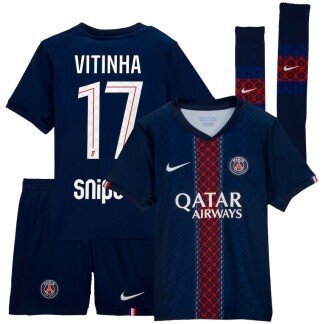 みこ150-160cm計4着【PSG】N+M子供サッカーユニフォームセット Hakimi PSG 25/26 Home Kids Kit - SoccerArmor -