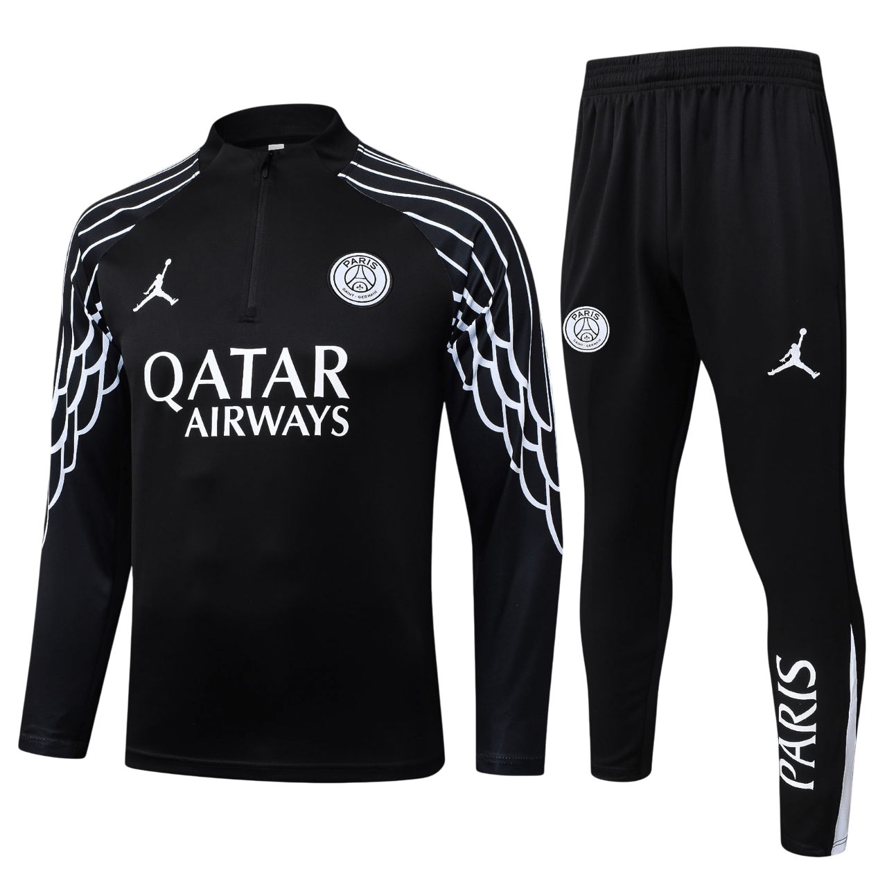 PSG 2526 Black Half-Zip Tracksuit (Kids Sizing)-