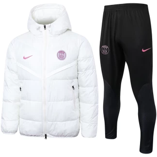 PSG Winter Puffer Jacket & Pants Set - White/Black