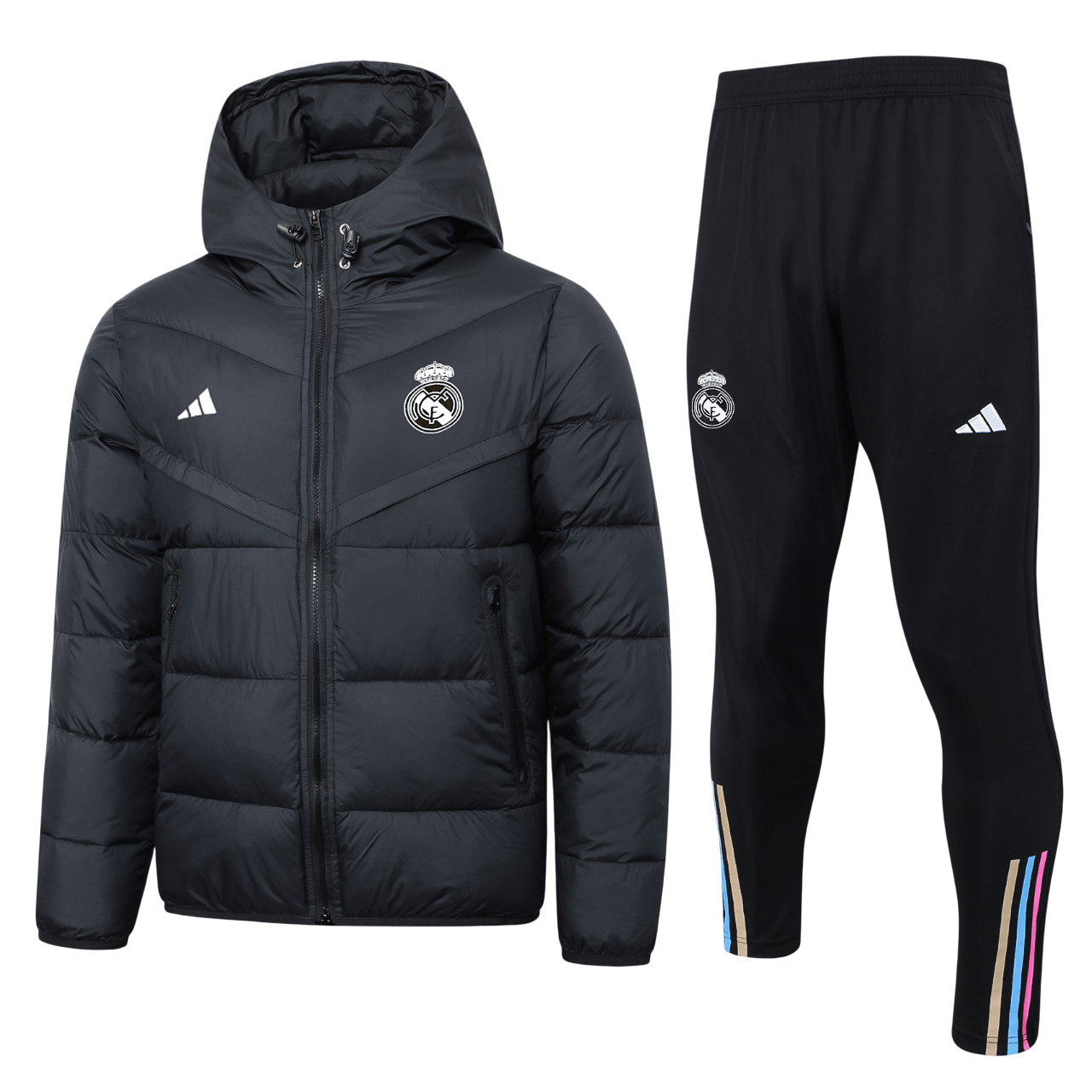Real Madrid Winter Cotton Puffer Jacket & Pants Set-