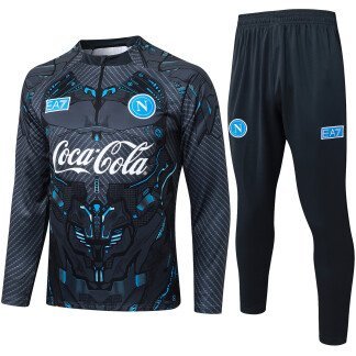 SSC Napoli 25/26 Half-Zip Training Tracksuit (Black/Teal)