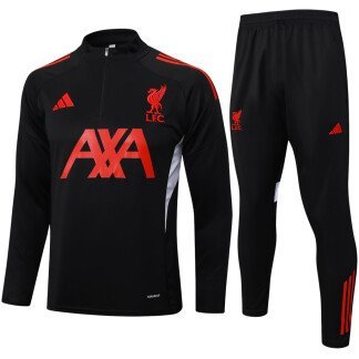 Liverpool 25/26 Half-Zip Black Tracksuit (Kids Sizing)