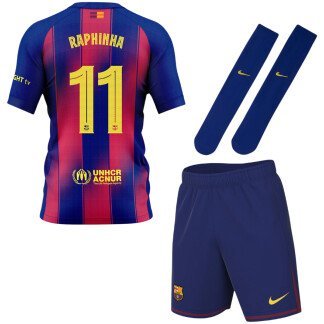 Raphinha Barcelona 25/26 Home Kids Kit