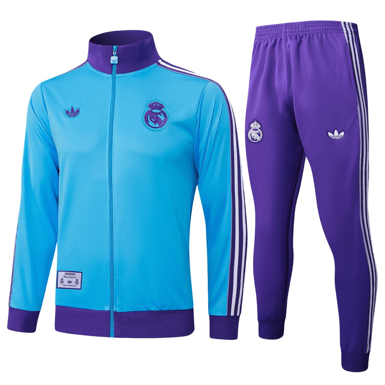 Real Madrid 2526 Sky Blue Full-Zip Tracksuit (Kids Sizing)-