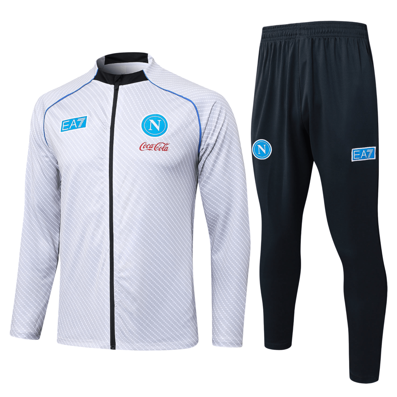 SSC Napoli 2526 Light Grey Full-Zip Tracksuit (Kids Sizing)-