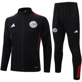 Ajax 25/26 Full-Zip Black Tracksuit (Kids Sizing)
