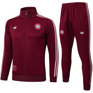 Bayern Munich 25/26 Full-Zip Maroon Tracksuit (Kids Sizing)