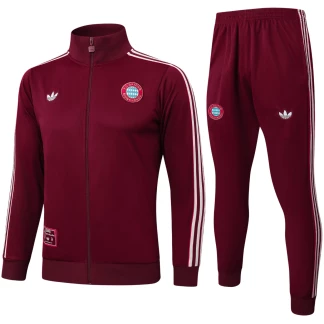 Bayern Munich 25/26 Full-Zip Maroon Tracksuit (Kids Sizing)