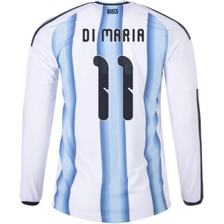 Di María Argentina 26/27 Authentic Home Long Sleeve Jersey