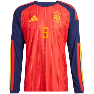 Huijsen Spain 26/27 Authentic Home Long Sleeve Jersey