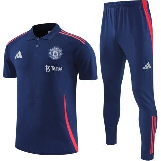 Manchester United 25/26 Training Polo Set (Navy/Red)