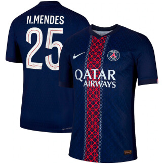N. Mendes PSG 25/26 Authentic Home Jersey (Cup printing)