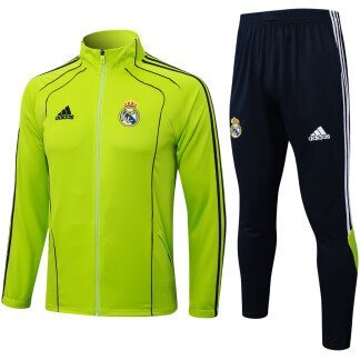 Real Madrid 25/26 Full-Zip Neon Green Tracksuit (Kids Sizing)