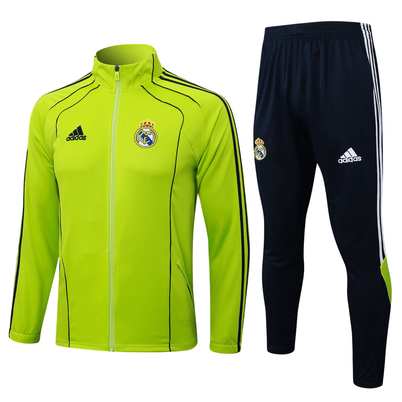 Real Madrid 2526 Full-Zip Neon Green Tracksuit (Kids Sizing)-