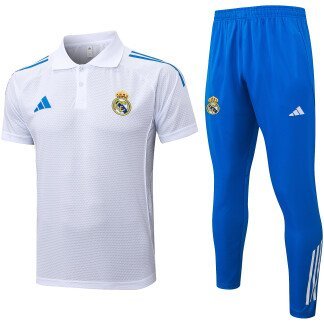 Real Madrid 25/26 Training Polo Set (White/Royal Blue)