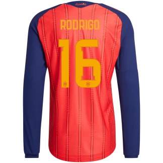 Rodrigo Spain 26/27 Authentic Home Long Sleeve Jersey