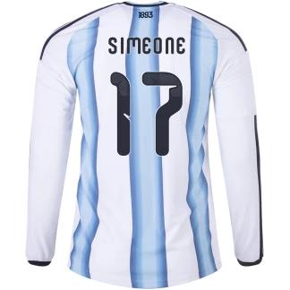 Simeone Argentina 26/27 Authentic Home Long Sleeve Jersey
